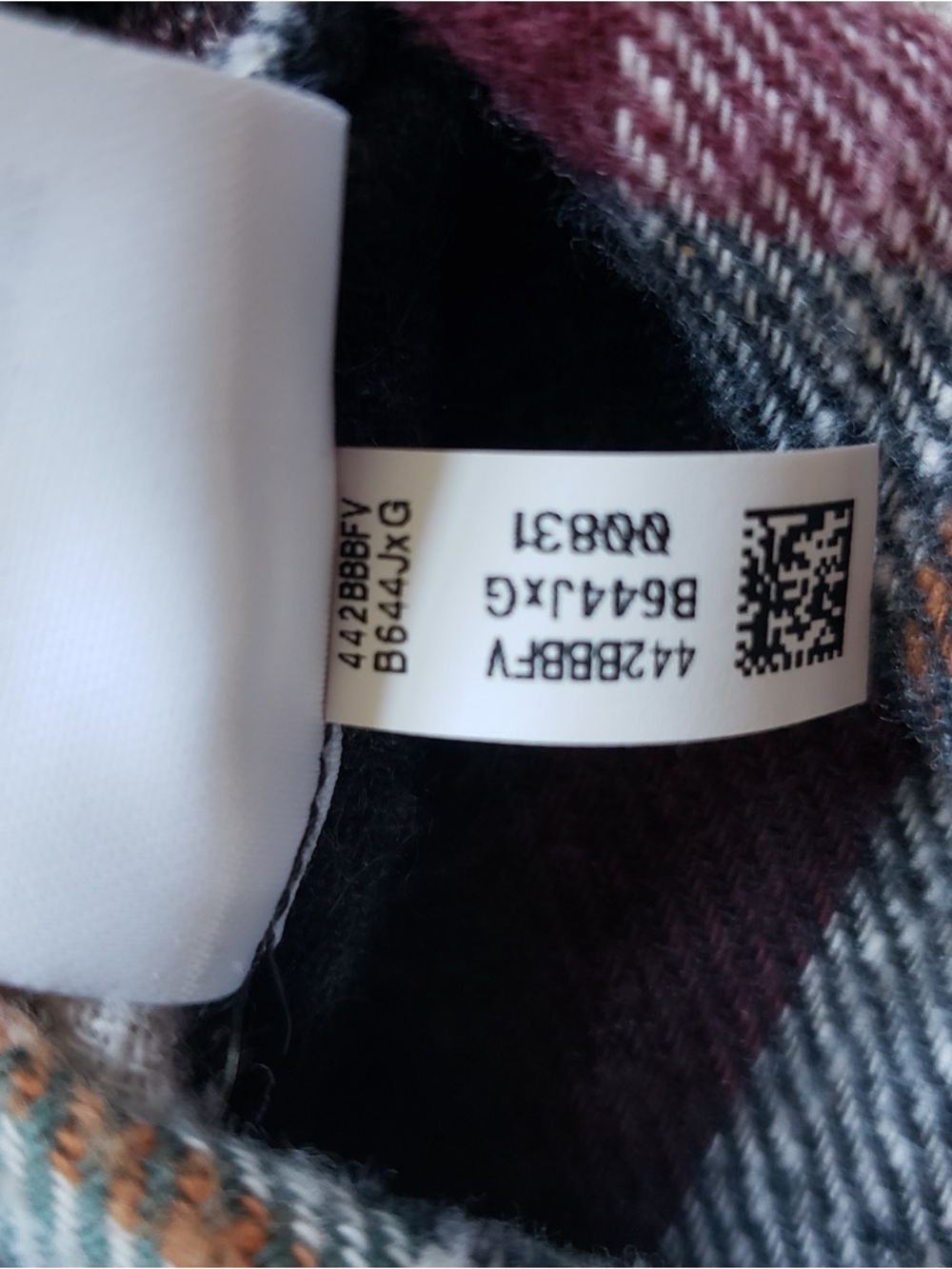 American Eagle Plaid Shirt in Navy, Green & Burgundy - Picture 7 of 7